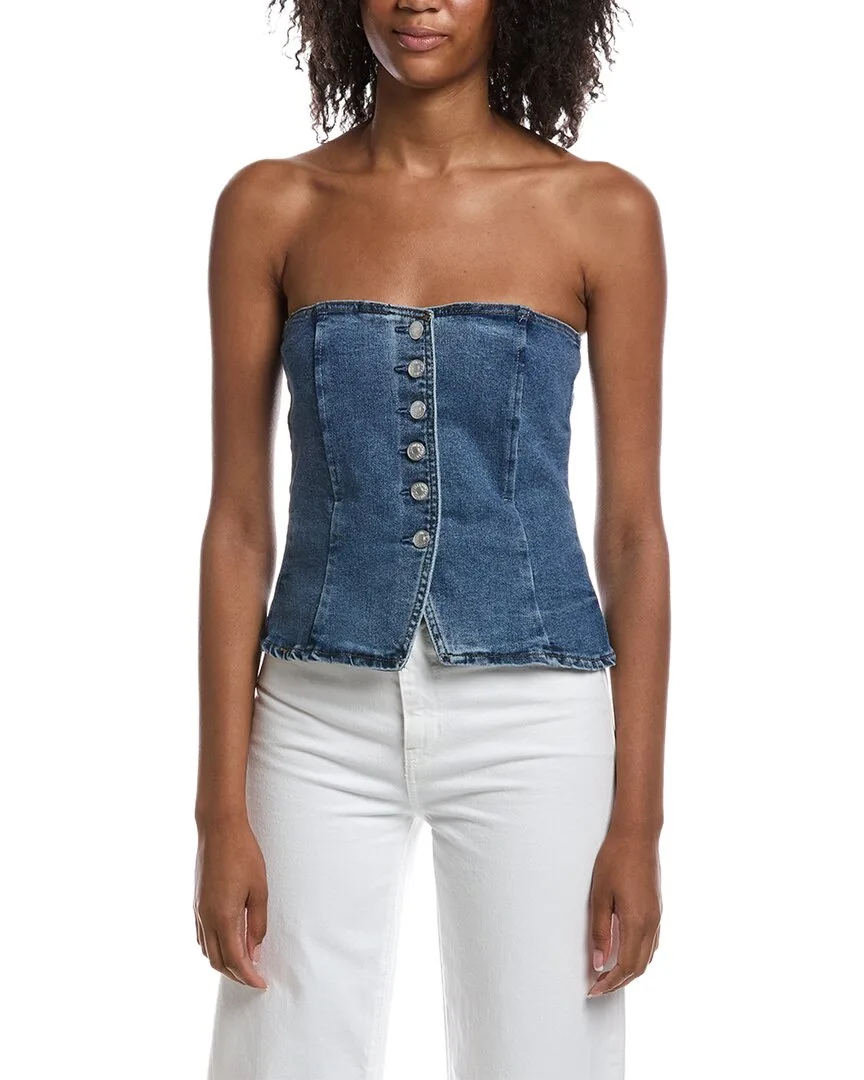 Strapless Button Front Bustier Tube Top by Current/Elliott