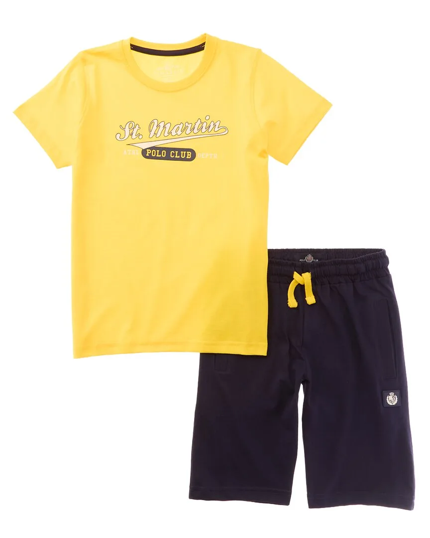 2Pc Jersey T-Shirt & Bermuda Short Set by Polo Club St Martin