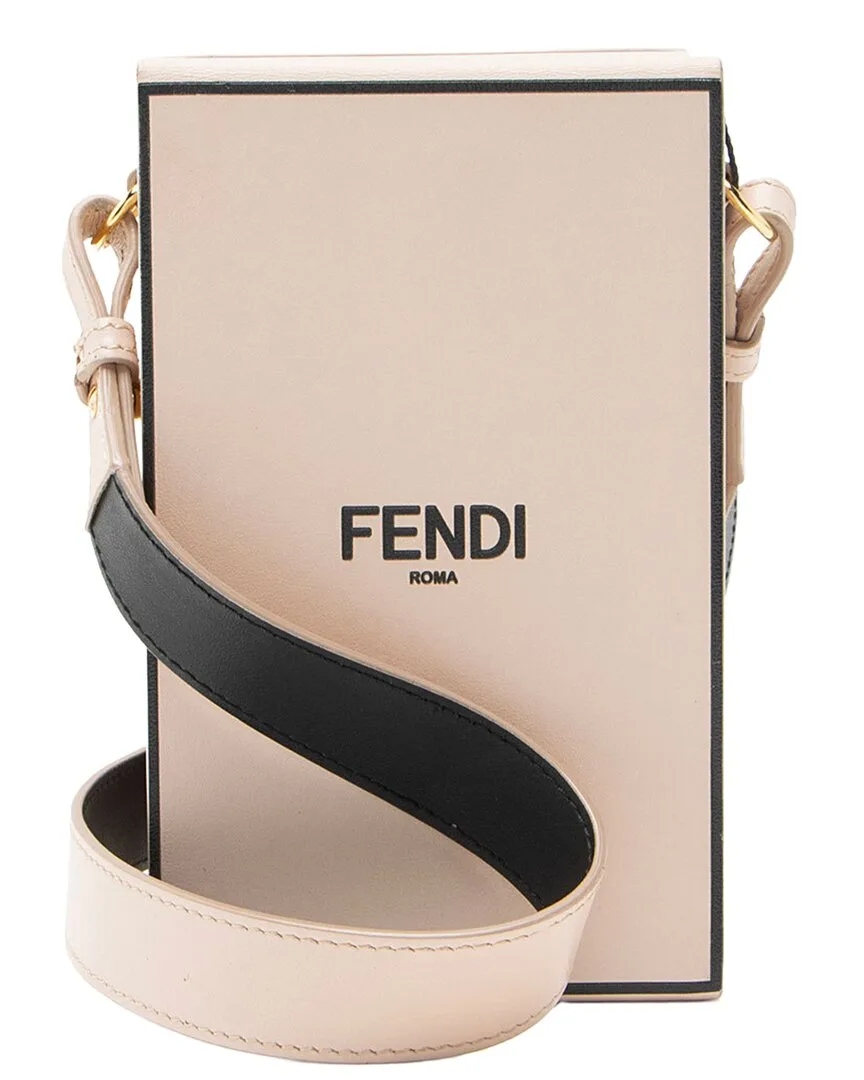 Black, Pink Leather Vertical Box Shoulder Bag (authentic Pre-Loved) by FENDI