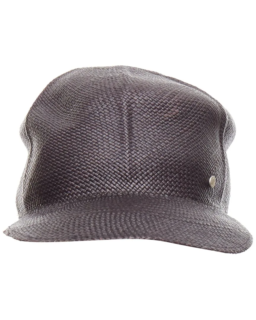 Straw Silver Logo Cap Hat (authentic Pre-Loved) by Herms