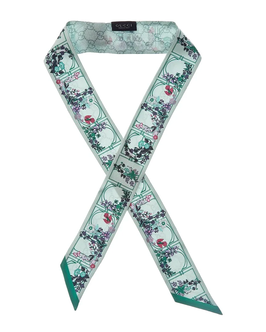 Printed Silk Neck Bow by Gucci
