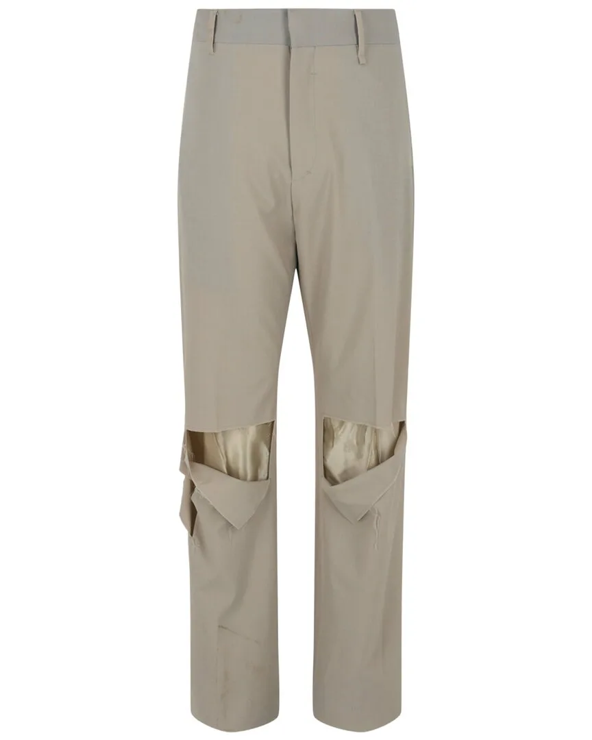 Destroyed Straight Fit Wool-Blend Pant by GIVENCHY