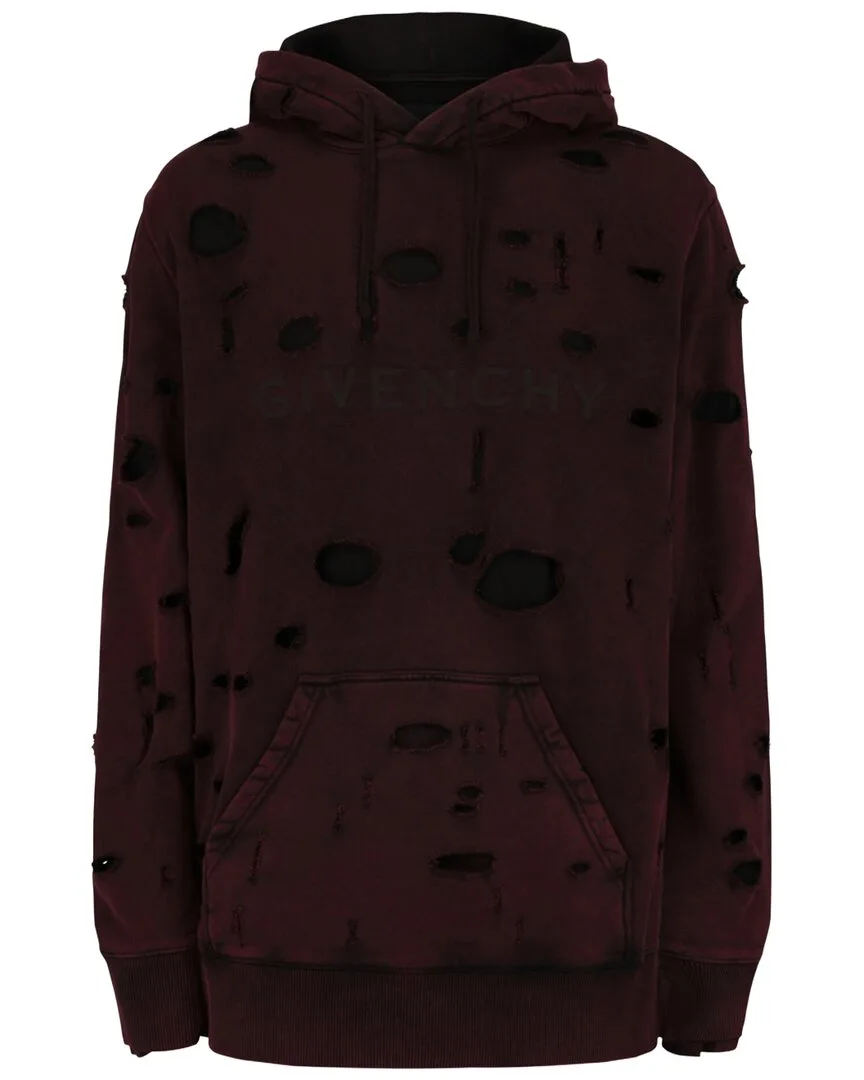 Destroyed Logo Hoodie by GIVENCHY