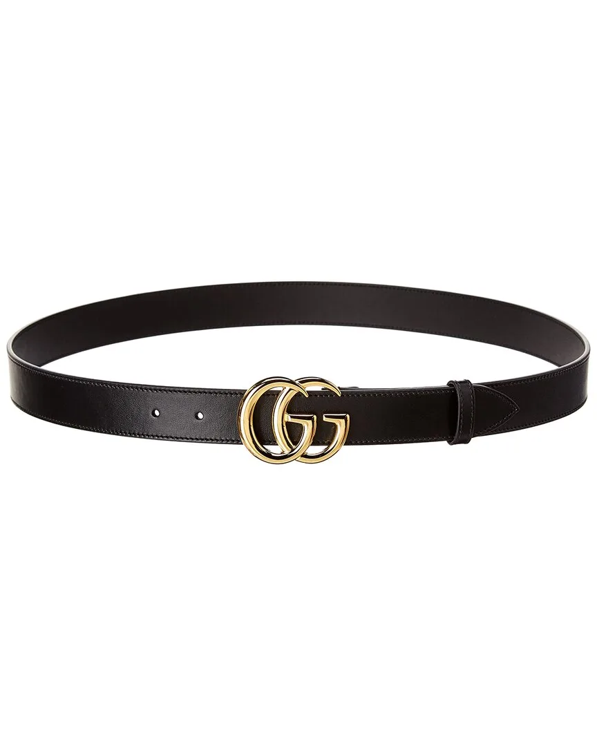 Double G Buckle Leather Belt by Gucci