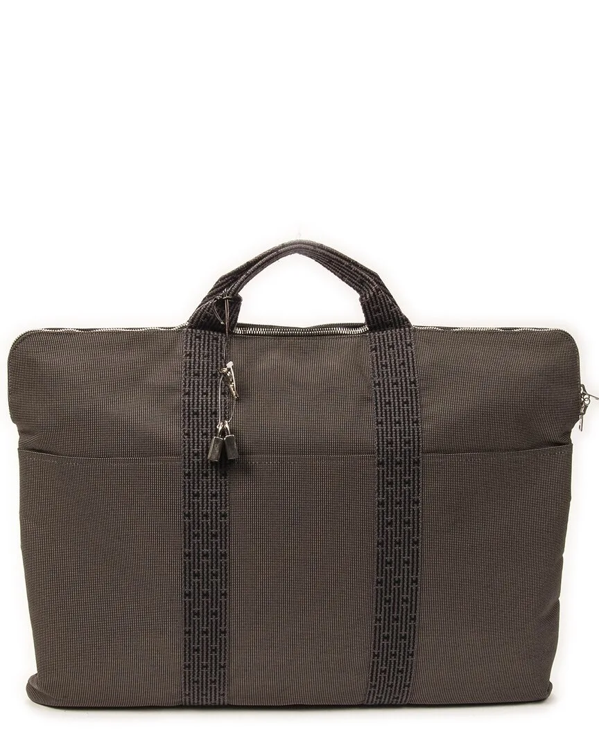 Gray Toile Canvas Herline Briefcase Attache (authentic Pre-Loved) by Herms