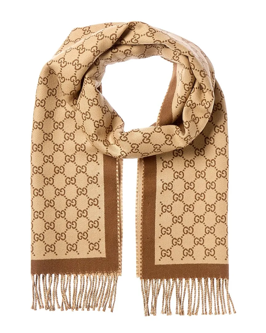 Gg Wool Scarf by Gucci