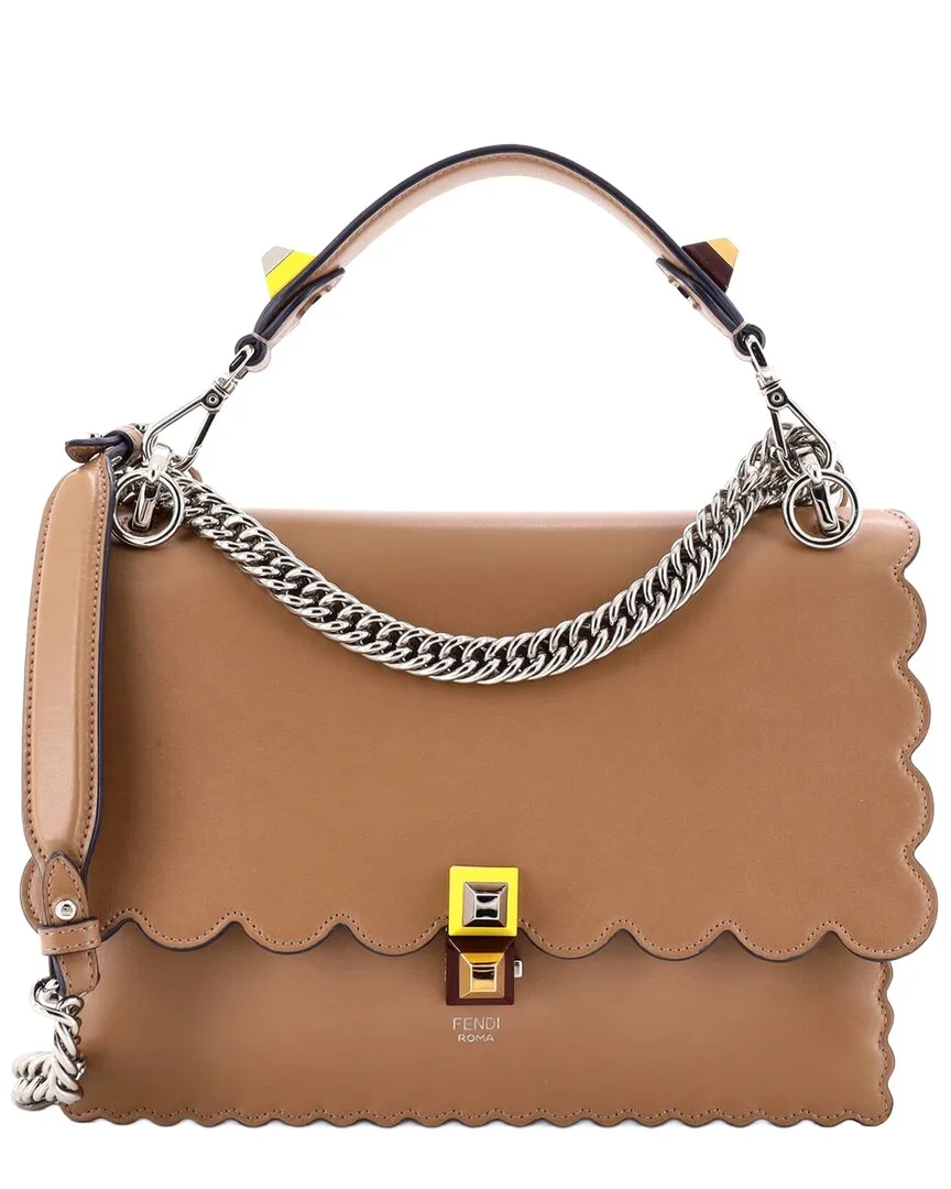 Brown Leather Kan I Bag Medium (authentic Pre-Loved) by FENDI