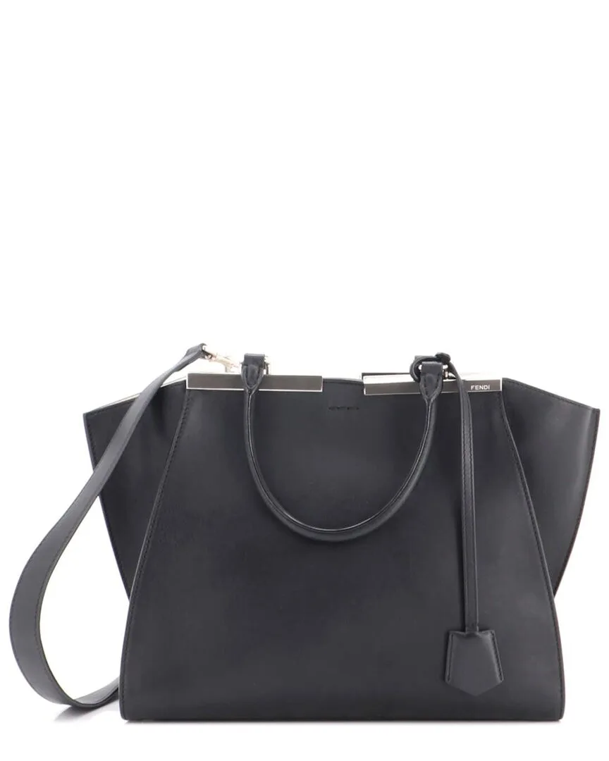 Black Leather Petite 3Jours Bag (authentic Pre-Loved) by FENDI
