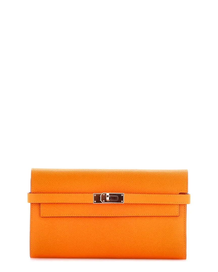 Epsom Kelly Wallet Verso Long (authentic Pre-Loved) by Herms