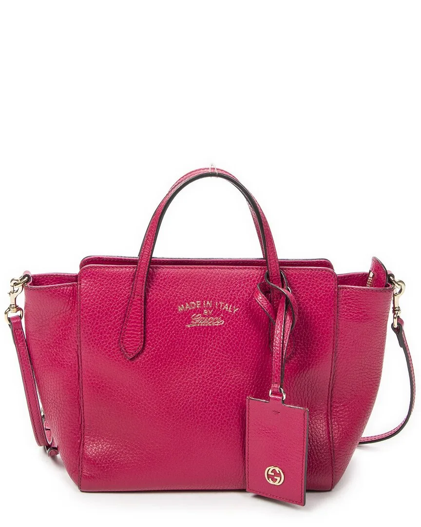 Grained Calfskin Leather Mini Swing Tote (authentic Pre-Loved) by Gucci