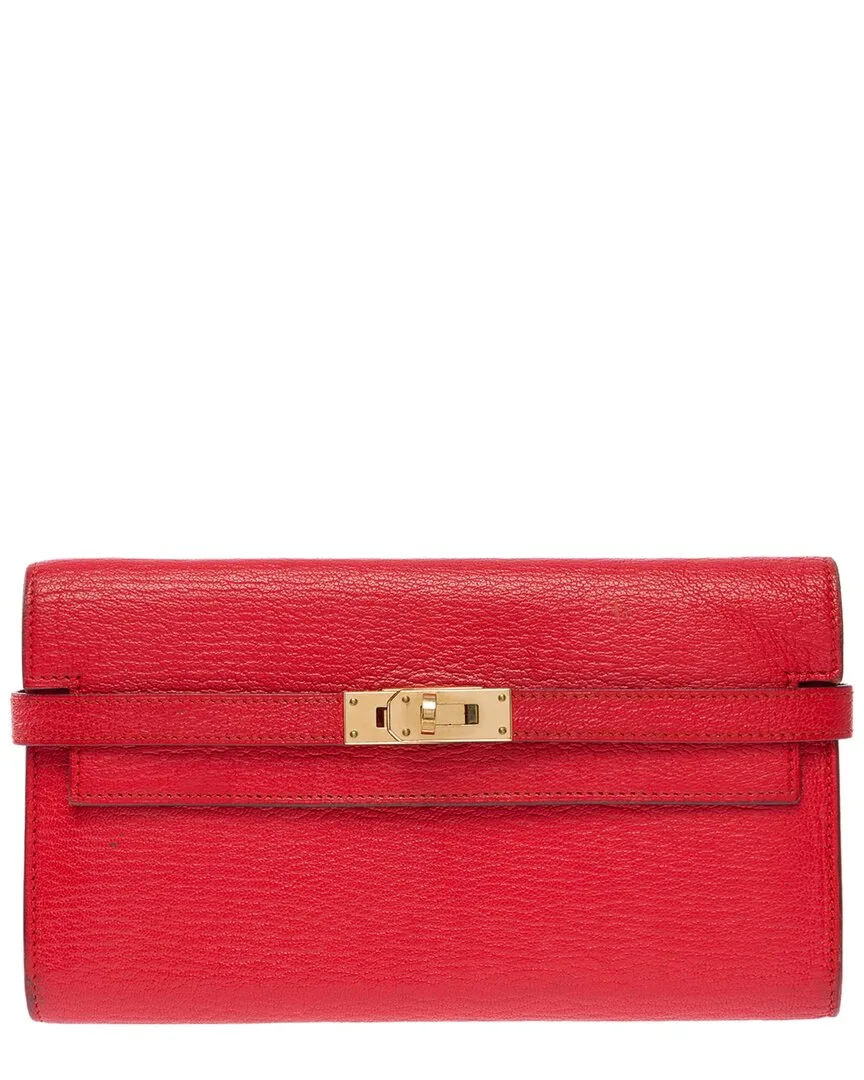 Leather Kelly to Go Clutch (authentic Pre-Loved) by Herms