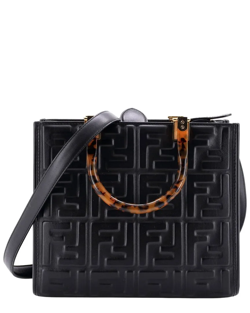 Zucca Embossed Leather Sunshine Shopper Tote Small (authentic Pre-Loved) by FENDI
