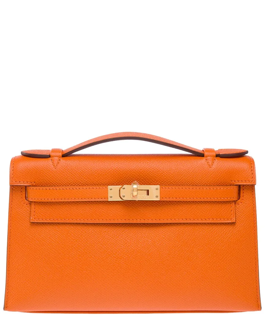 Orange Epsom Leather Kelly Mini Shoulder Bag (authentic Pre-Loved) by Herms