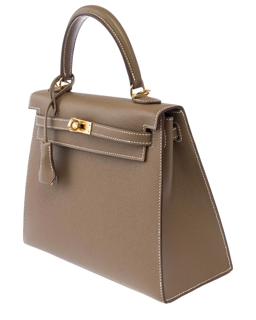 Grey Epsom Leather Kelly 25 (authentic Pre-Loved) by Herms