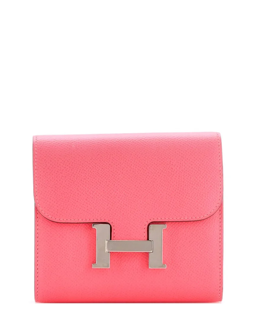 Pink Epsom Constance Wallet Compact (authentic Pre-Loved) by Herms