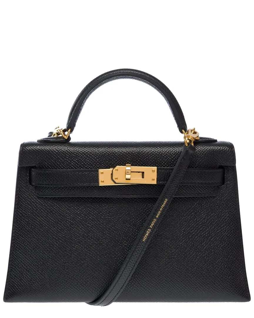 Black Epsom Leather Kelly Mini (authentic Pre-Loved) by Herms