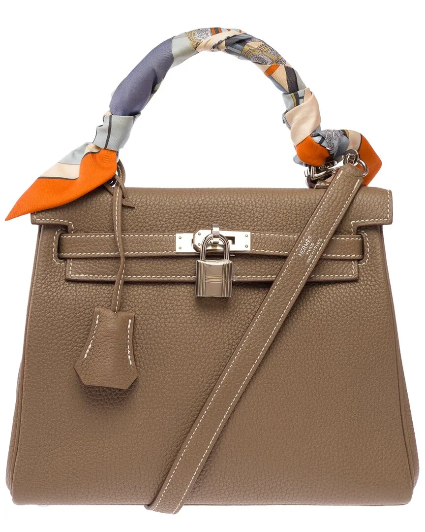 Grey Togo Leather Kelly 25 (authentic Pre-Loved) by Herms
