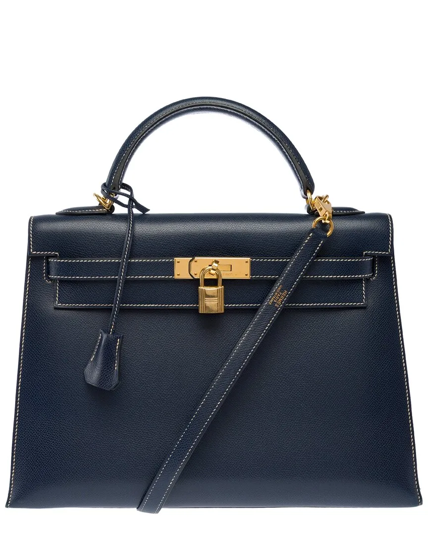 Navy Blue Epsom Leather Kelly 32 (authentic Pre-Loved) by Herms