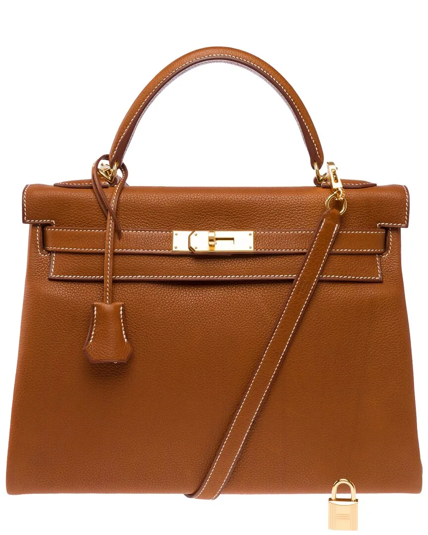 Gold Leather Kelly 32 (authentic Pre-Loved) by Herms