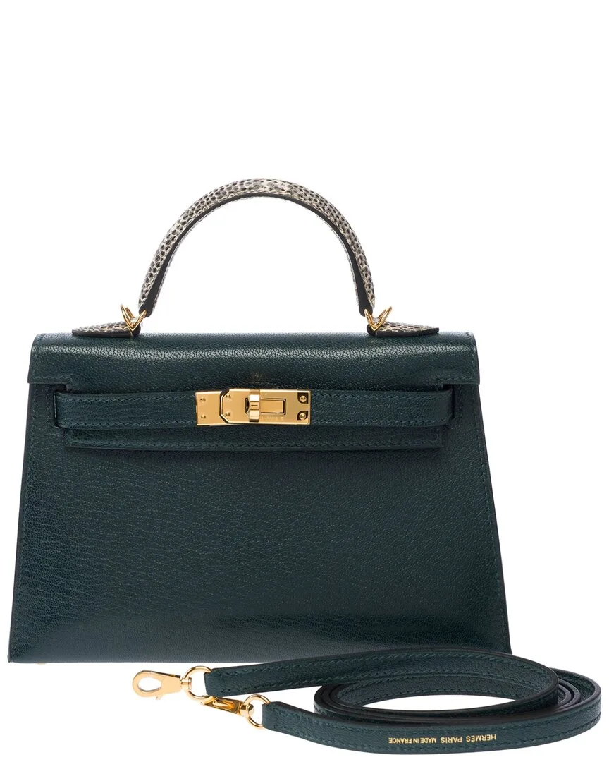 Green Leather Kelly Mini (authentic Pre-Loved) by Herms