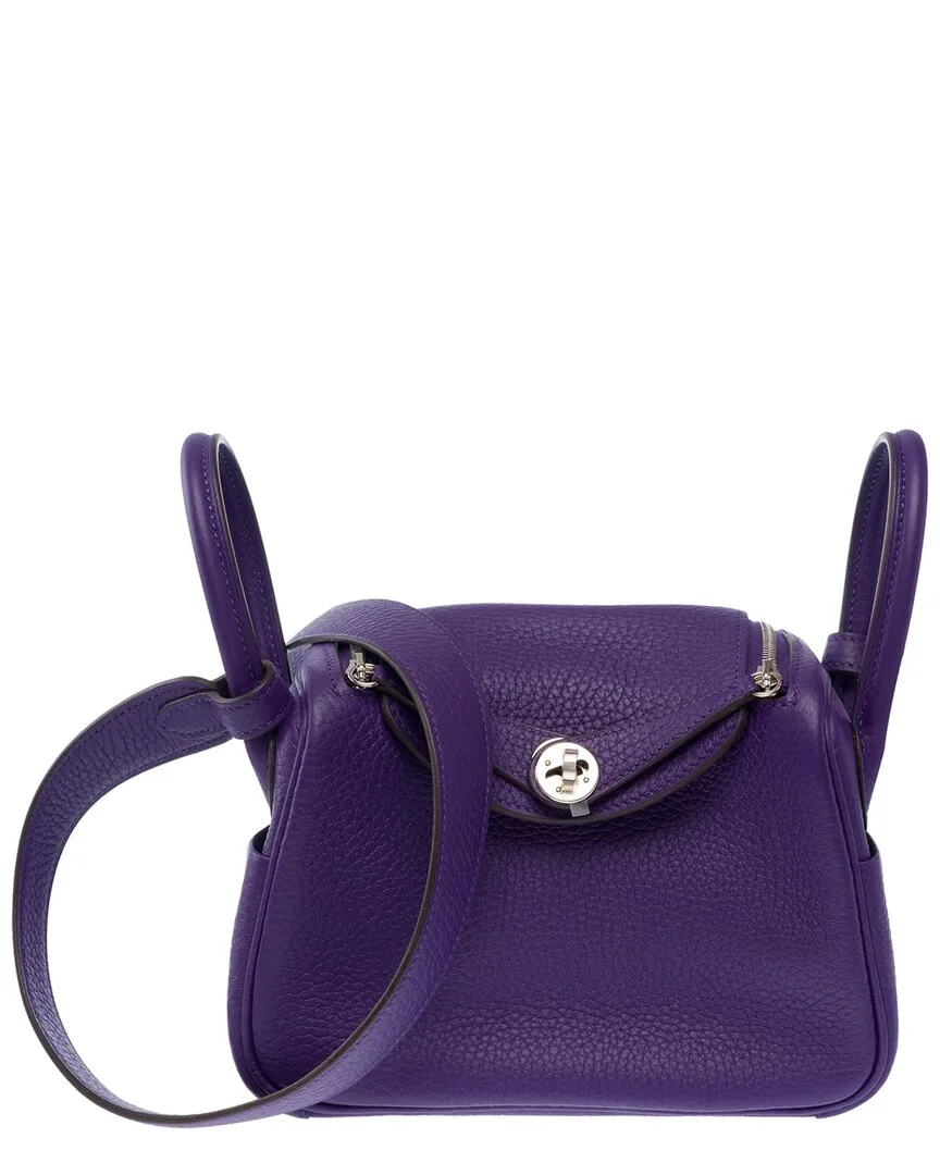 Purple Taurillon Leather Lindy Shoulder Bag (authentic Pre-Loved) by Herms