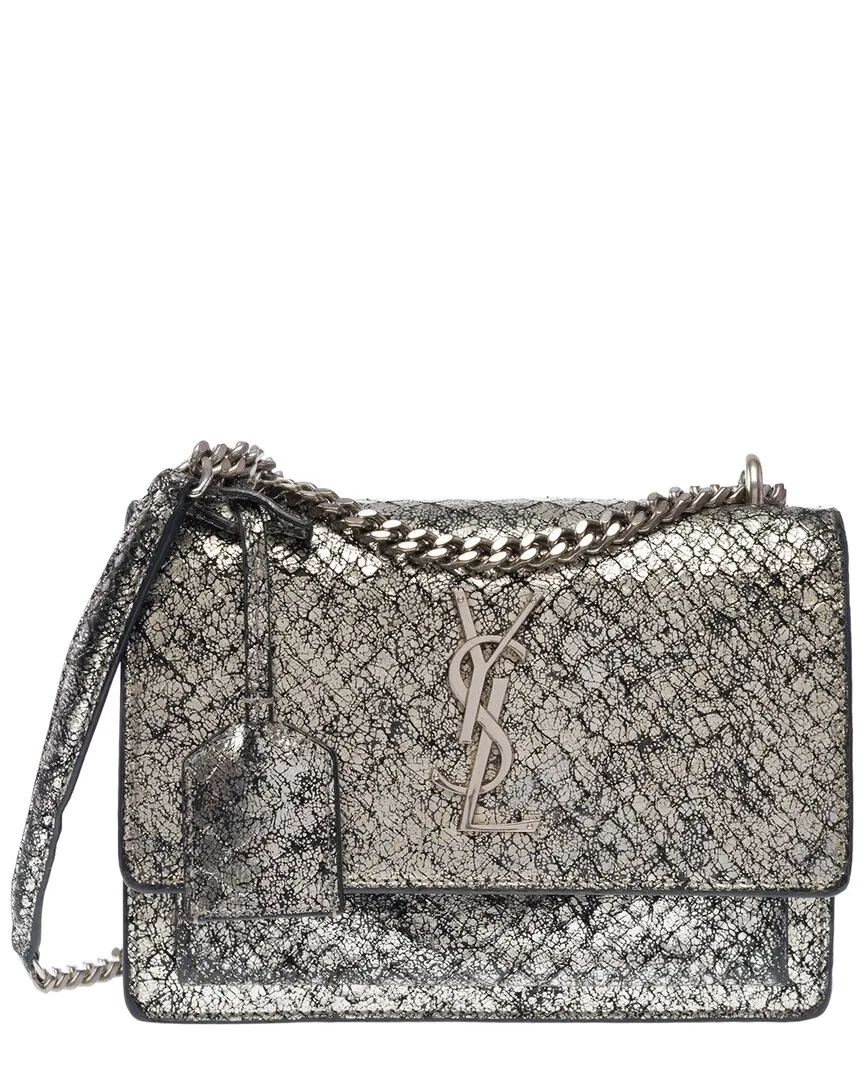 Silver Python Shoulder Bag (authentic Pre-Loved) by Saint Laurent