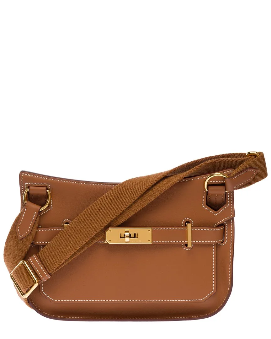 Gold Leather Jypsiere Shoulder Bag (authentic Pre-Loved) by Herms
