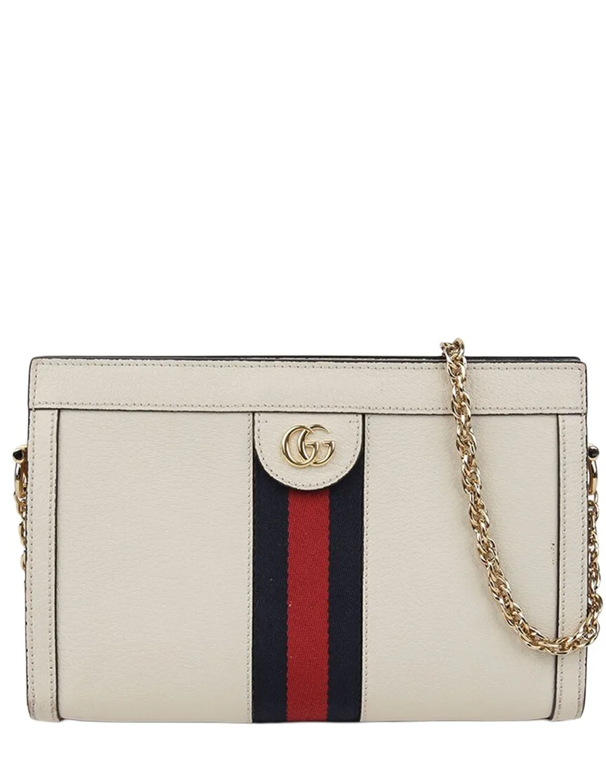 White Canvas Ophidia Small Chain Shoulder Crossbody (authentic Pre-Loved) by Gucci
