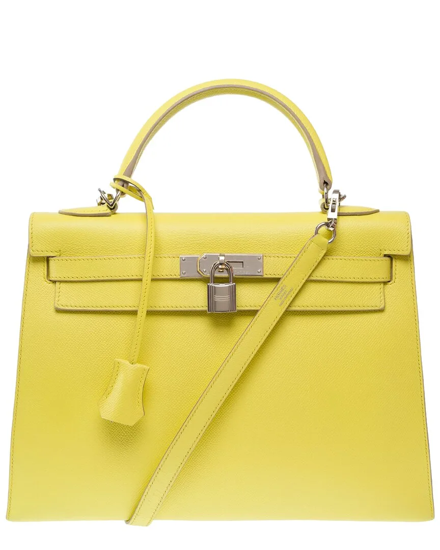 Yellow Epsom Leather Kelly 32 (authentic Pre-Loved) by Herms