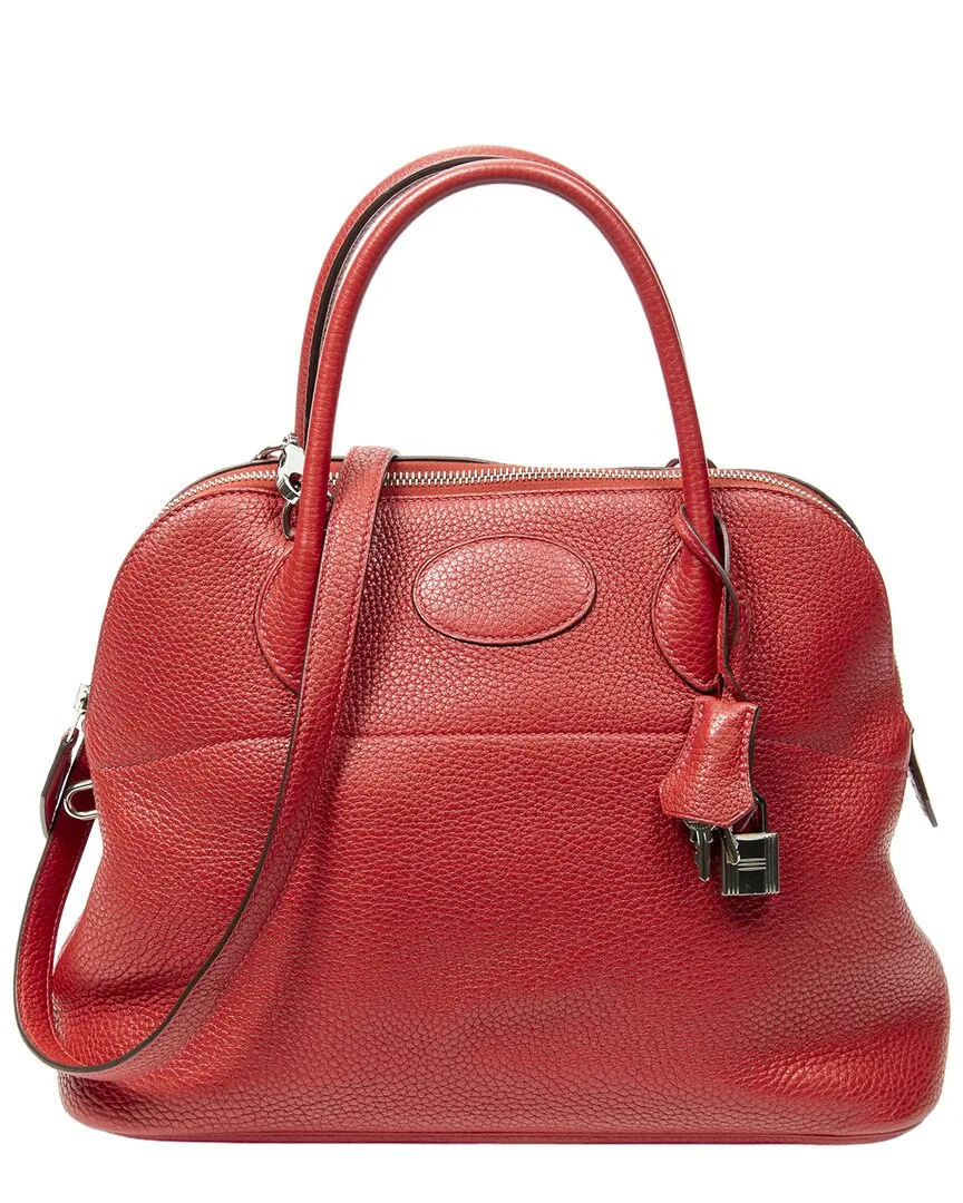 Rouge Garance Clemence Leather Bolide (authentic Pre-Loved) by Herms