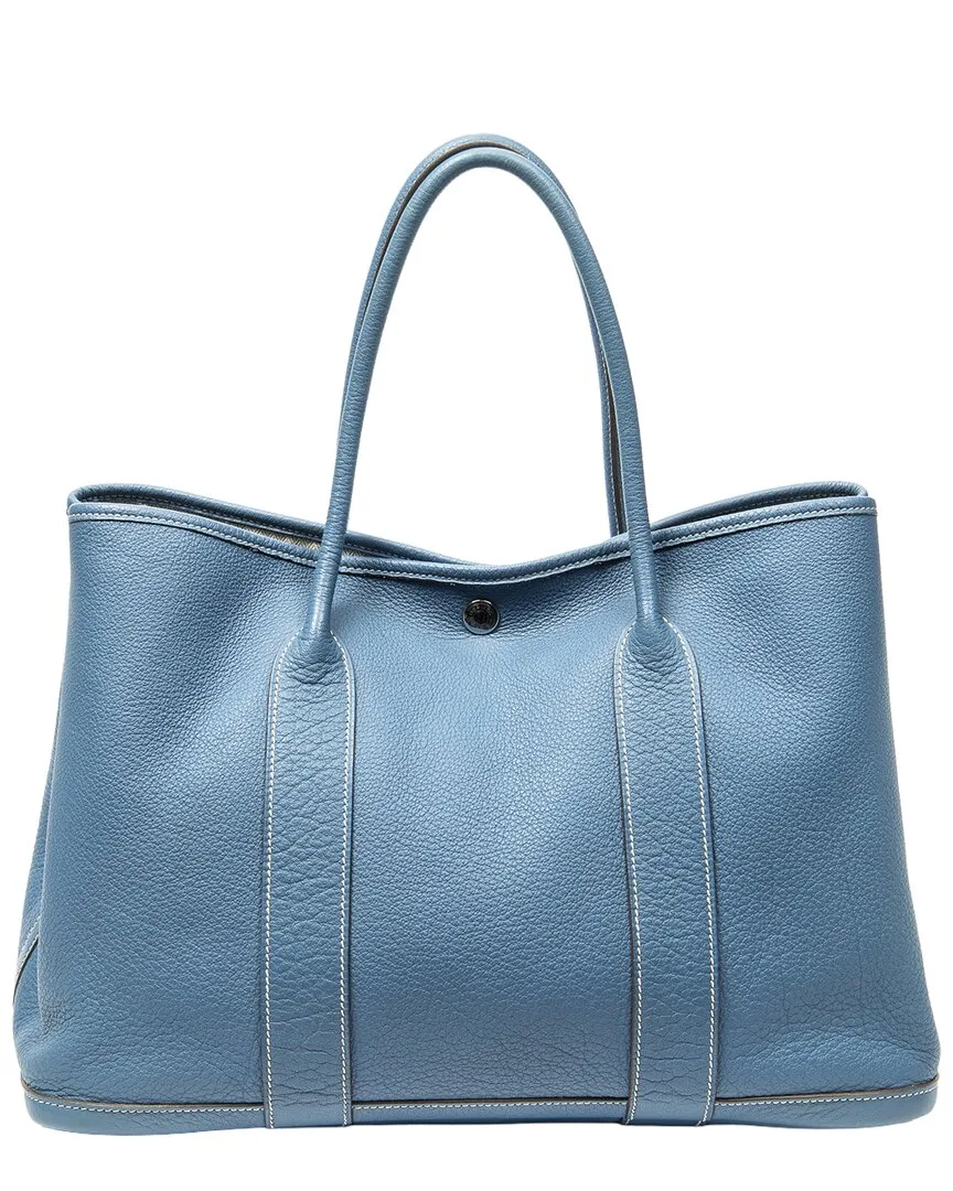 Azur Negonda Leather Garden Party (authentic Pre-Loved) by Herms