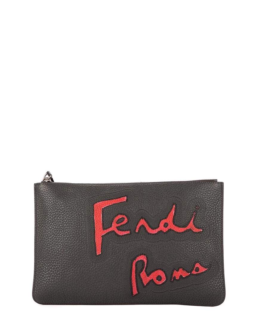 Black Grained Leather Marker Signature (authentic Pre-Loved) by FENDI
