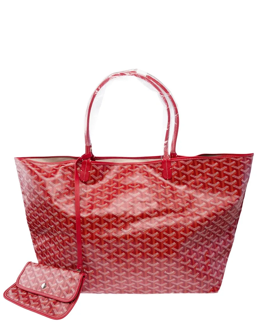 Red Calfskin Leather Saint-Louis Tote (authentic Pre-Loved) by Goyard