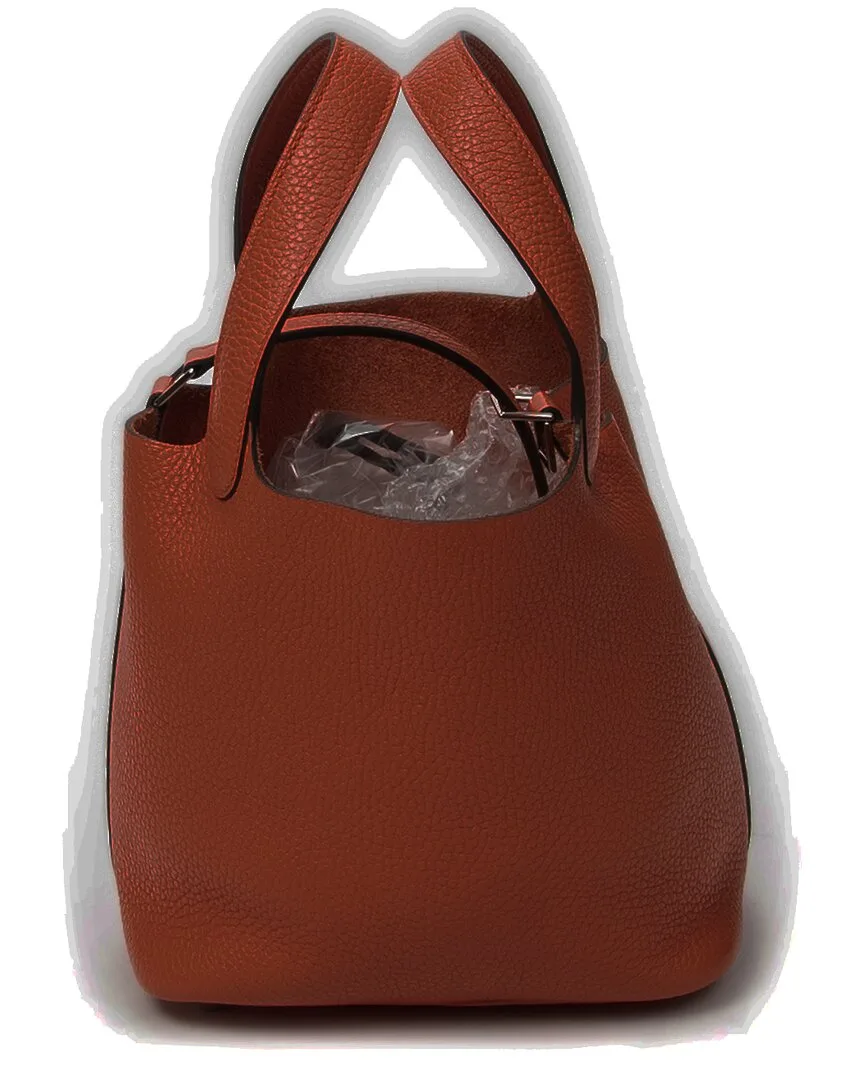 Orange Clemence Leather Picotin (authentic Pre-Loved) by Herms