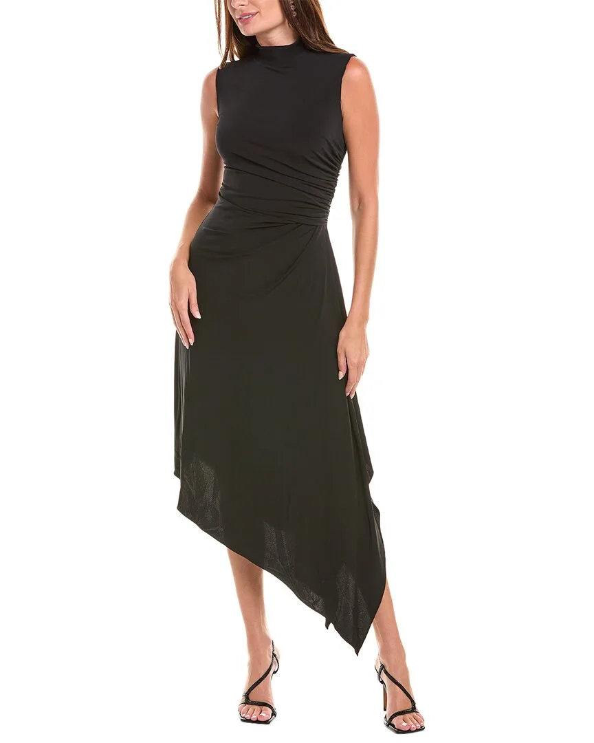 Layla Side Drape Midi Dress by Halston