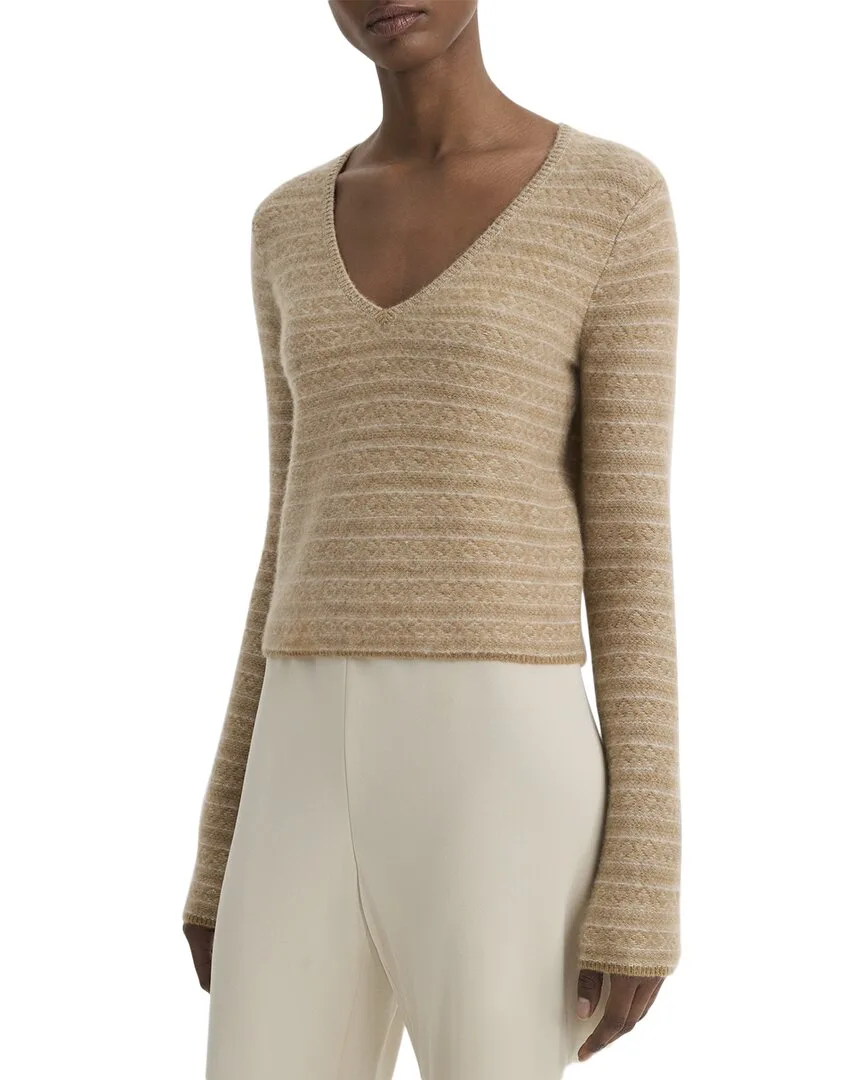 Fairisle V-Neck Cashmere Top by Vince
