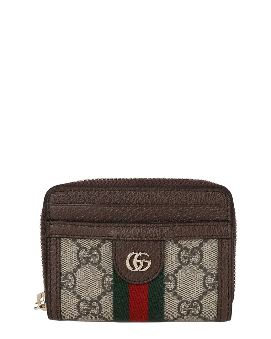 Brown Canvas Ophidia Zip Coin Purse (authentic Pre-Loved) by Gucci