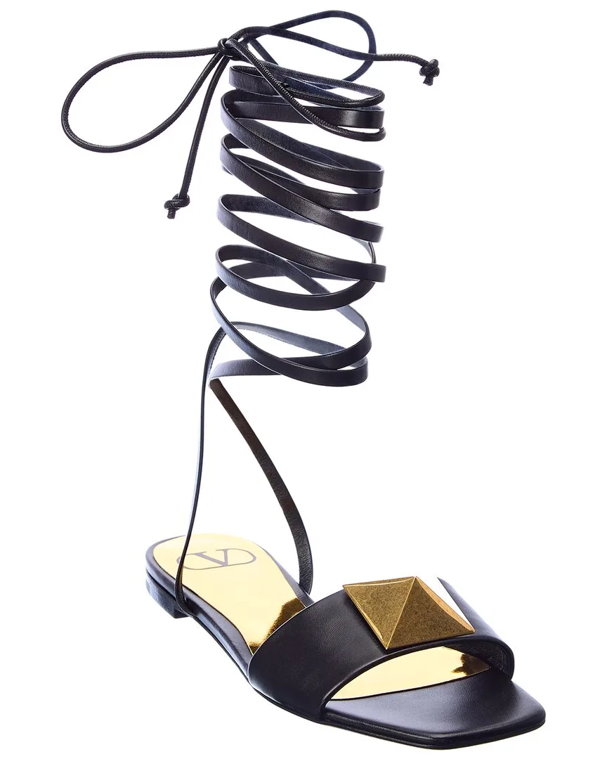 One Stud Leather Sandal by Valentino