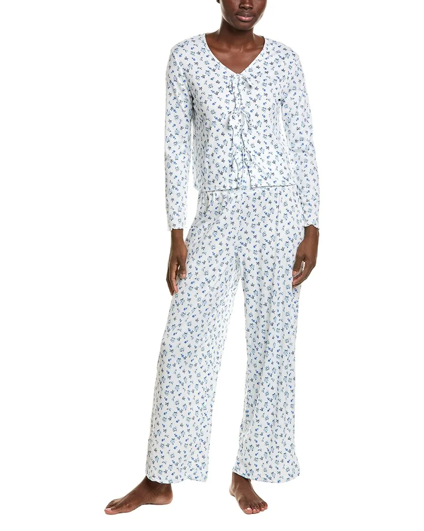 2Pc Rib Lace Trim Short Set by Sugar