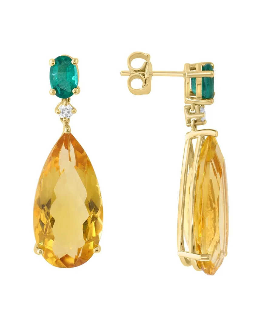 14K 20.08 ct. tw. Diamond & Gemstone Earrings