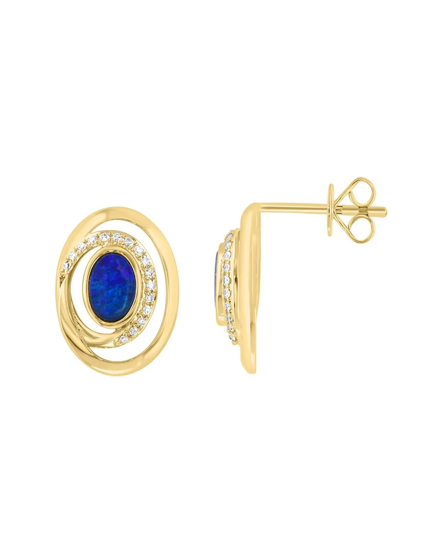 14K 1.02 ct. tw. Diamond & Opal Earrings by Effy Fine Jewelry