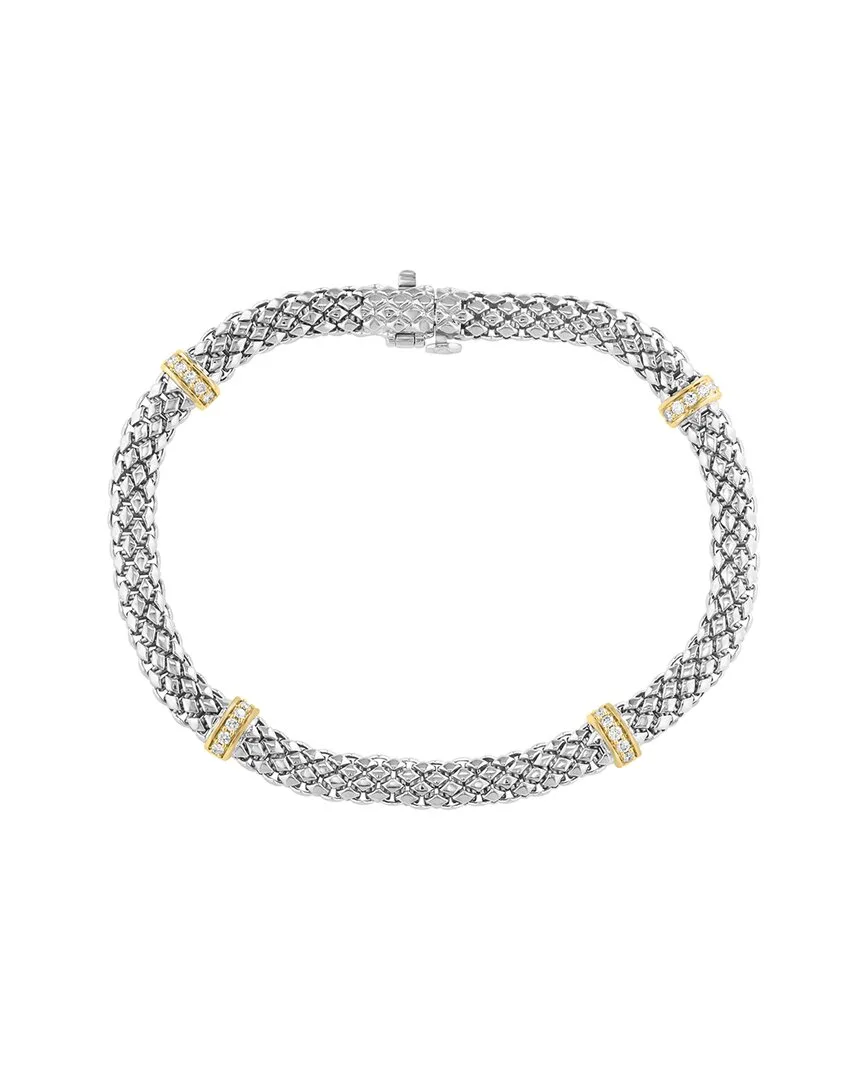 Silver & 14K 0.19 ct. tw. Diamond Bracelet by Effy Fine Jewelry