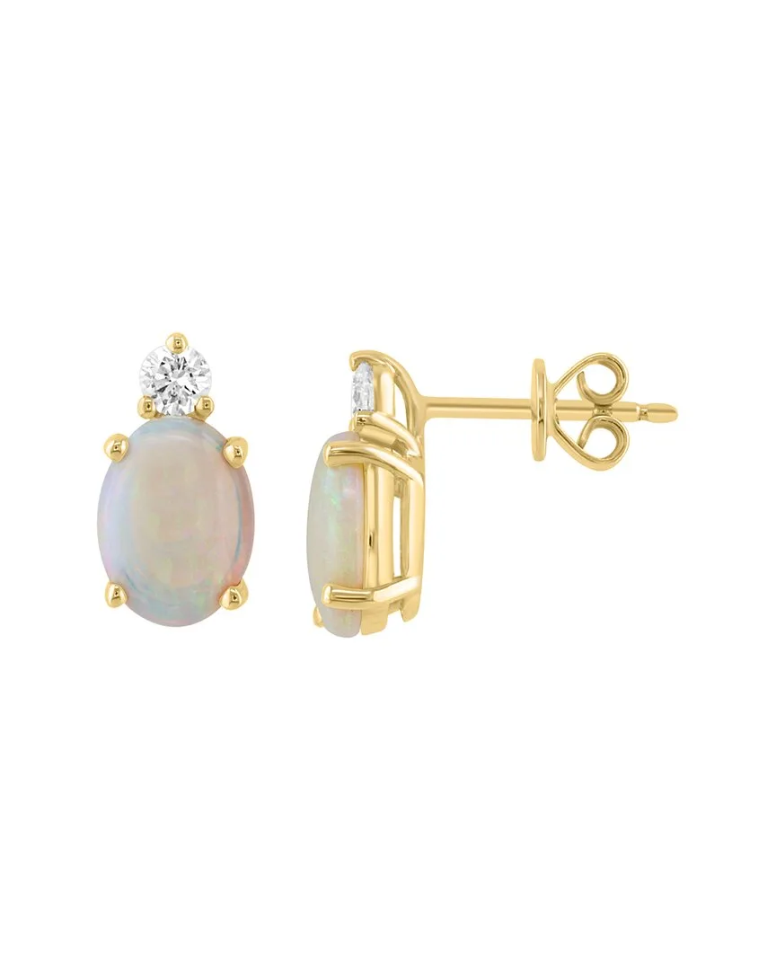 14K 1.55 ct. tw. Diamond & Opal Earrings by Effy Fine Jewelry