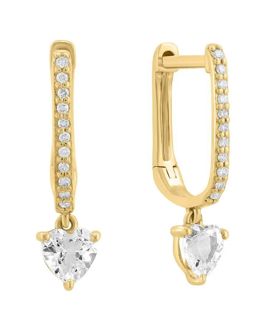14K 0.78 ct. tw. Diamond & White Topaz Earrings by Effy Fine Jewelry
