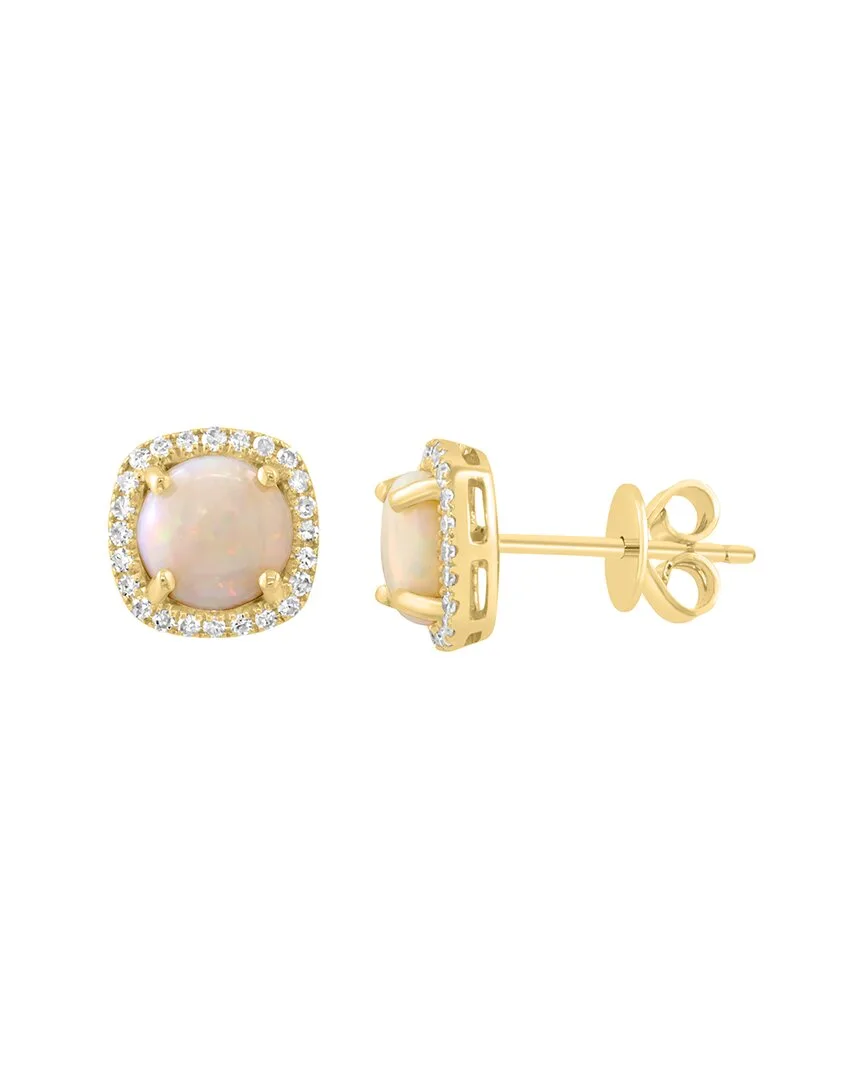 14K 1.19 ct. tw. Diamond & Opal Earrings by Effy Fine Jewelry