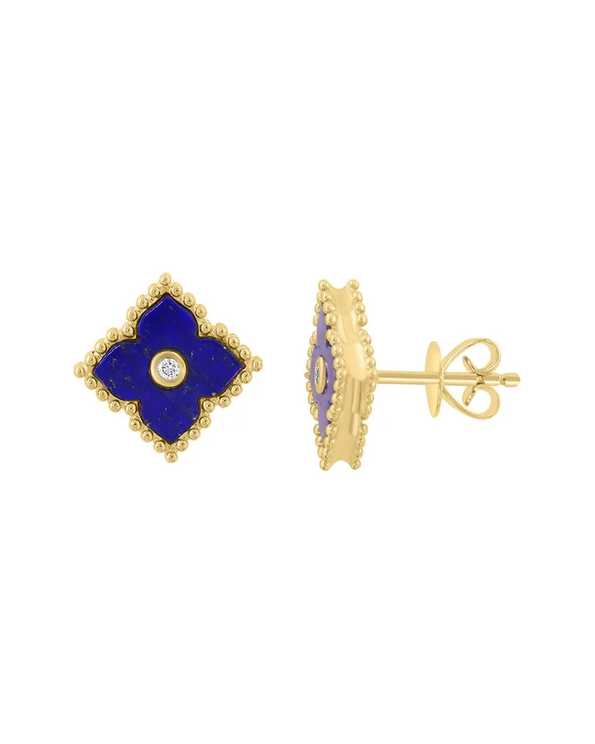 14K 2.03 ct. tw. Diamond & Lapis Lazuli Earrings by Effy Fine Jewelry