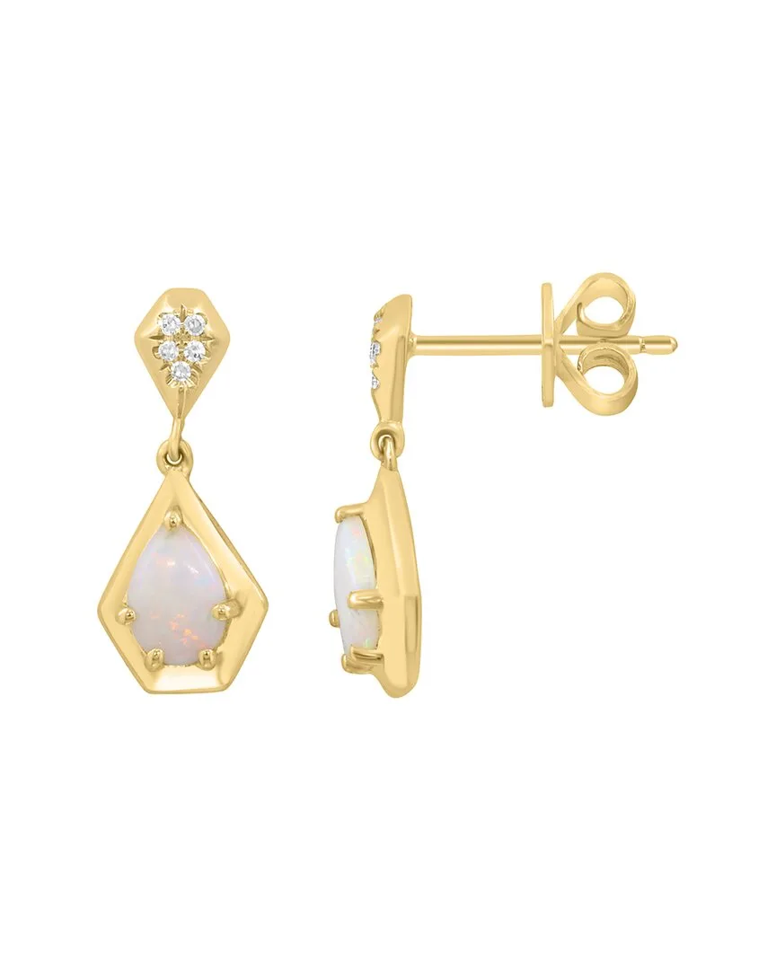 14K 0.43 ct. tw. Diamond & Opal Earrings by Effy Fine Jewelry
