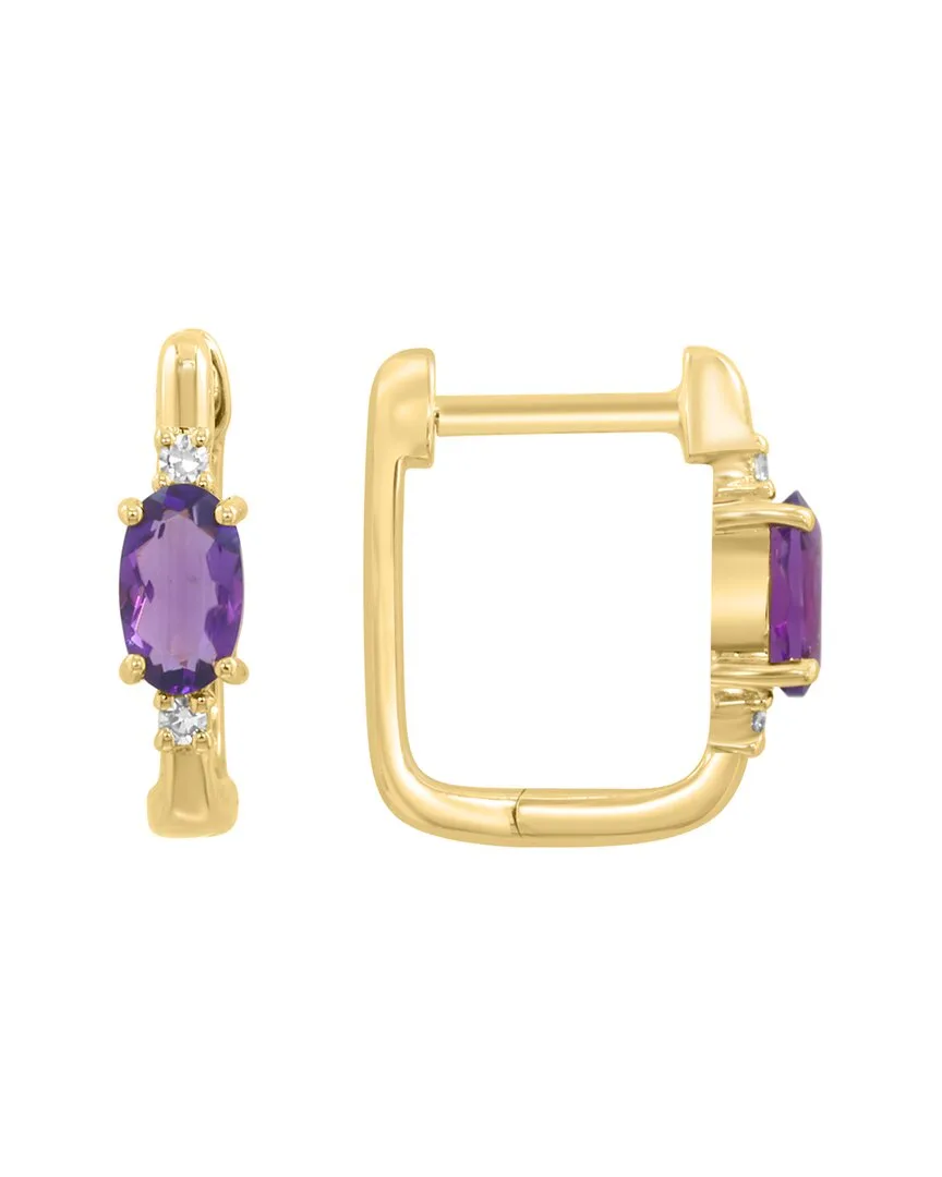 14K 0.47 ct. tw. Diamond & Amethyst Earrings