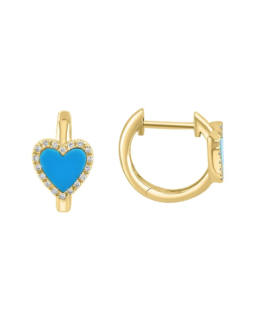14K 0.31 ct. tw. Diamond & Turquoise Earrings