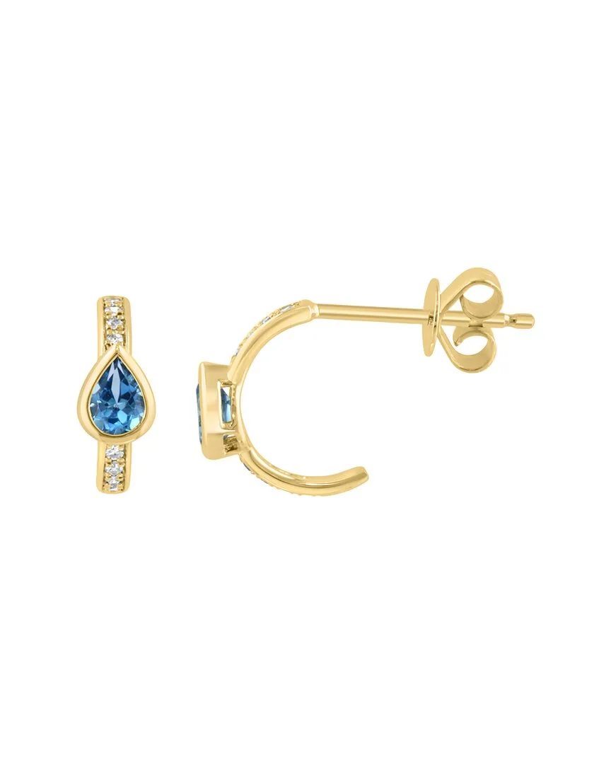 14K 0.47 ct. tw. Diamond & Blue Topaz Earrings